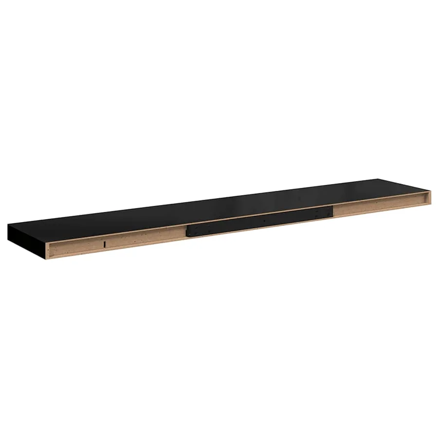 Étagères murales flottantes 2 pcs noir 120x23,5x3,8 cm MDF - 9