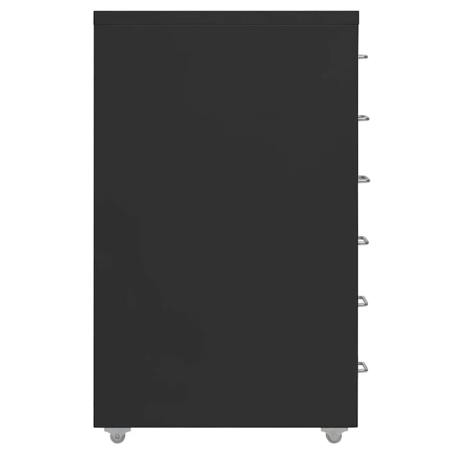 Classeur mobile Noir 28x41x69 cm Métal - 3