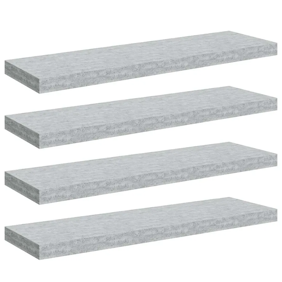 Étagères murales flottantes 4 pcs gris béton 80x23,5x3,8 cm MDF - 2