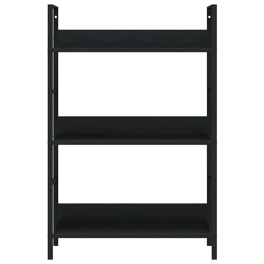 Bibliothèque à 3 niveaux noir 60x27,6x90,5 cm bois d'ingénierie - 5