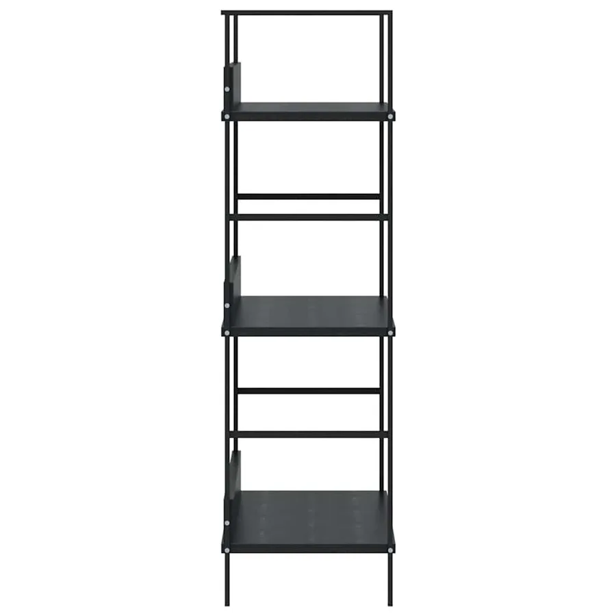 Bibliothèque à 3 niveaux noir 60x27,6x90,5 cm bois d'ingénierie - 6