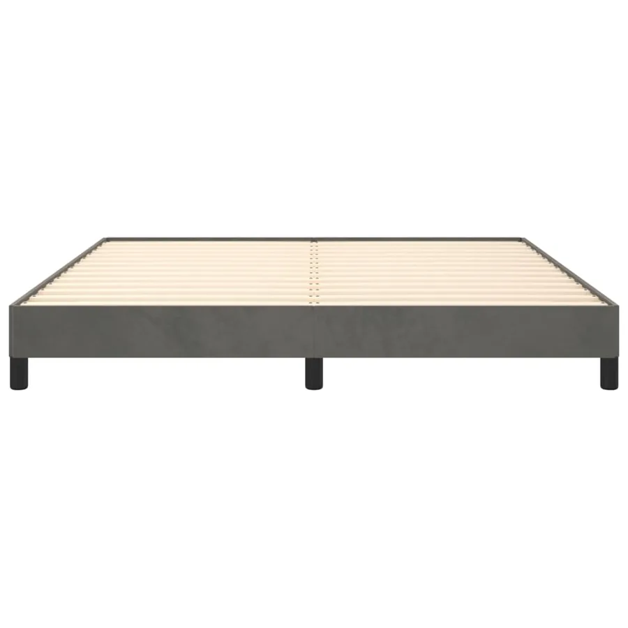 Cadre de lit sans matelas gris foncé 160x200 cm velours - 5