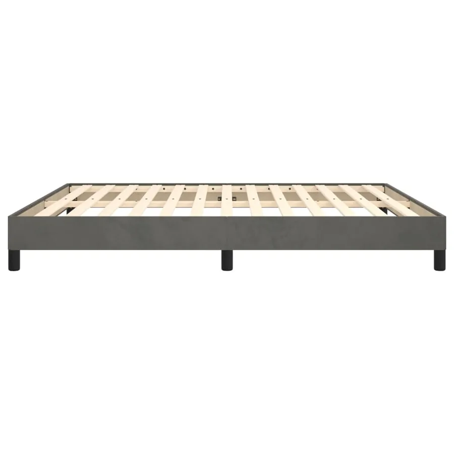 Cadre de lit sans matelas gris foncé 160x200 cm velours - 6