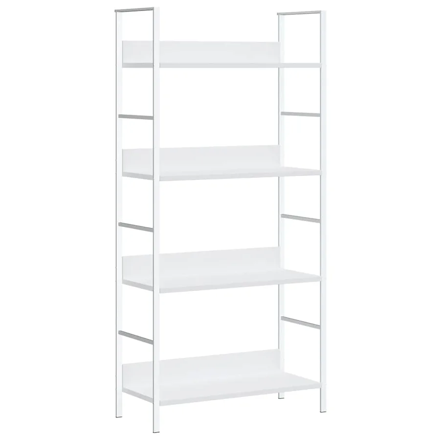 Bibliothèque à 4 niveaux blanc 60x27,6x124,5 cm bois ingénierie - 2