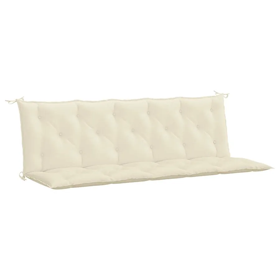 Coussin de banc de jardin blanc crème tissu oxford - 2