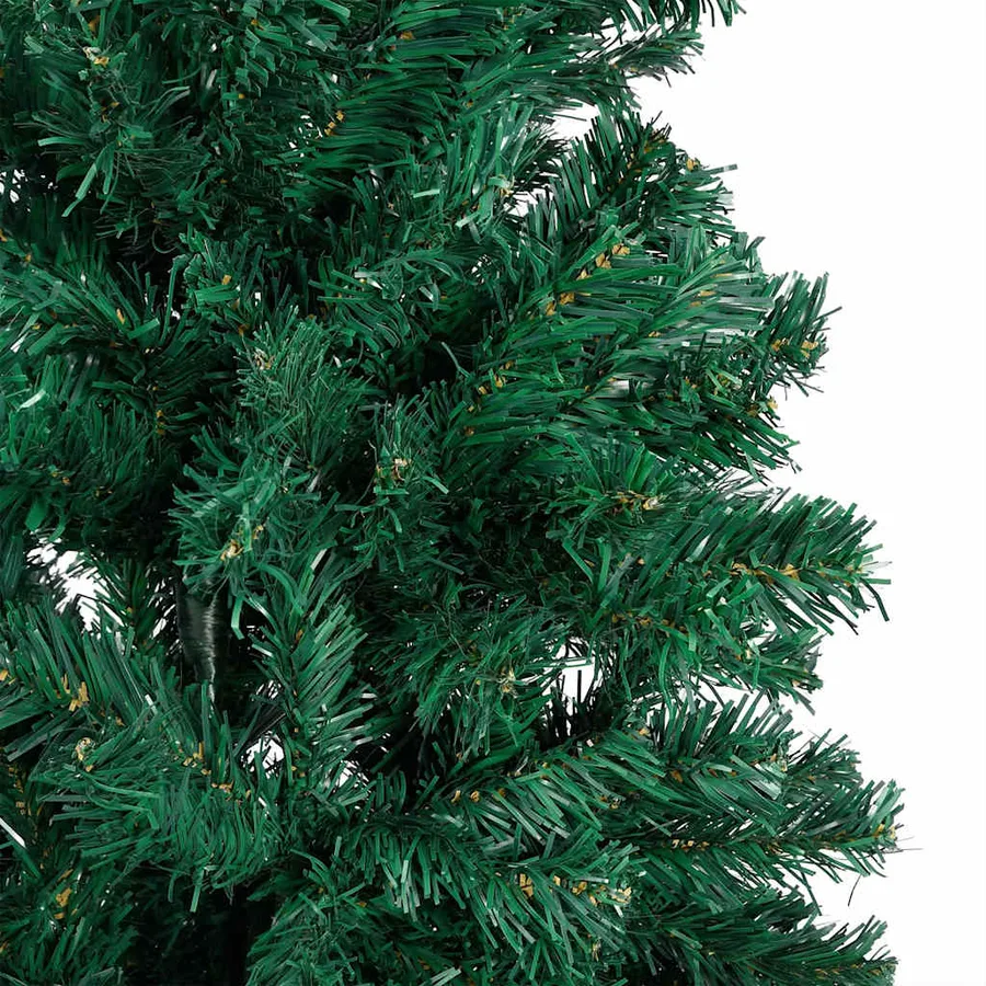 Arbre de Noël artificiel pré-éclairé et boules vert 180 cm PVC - 12