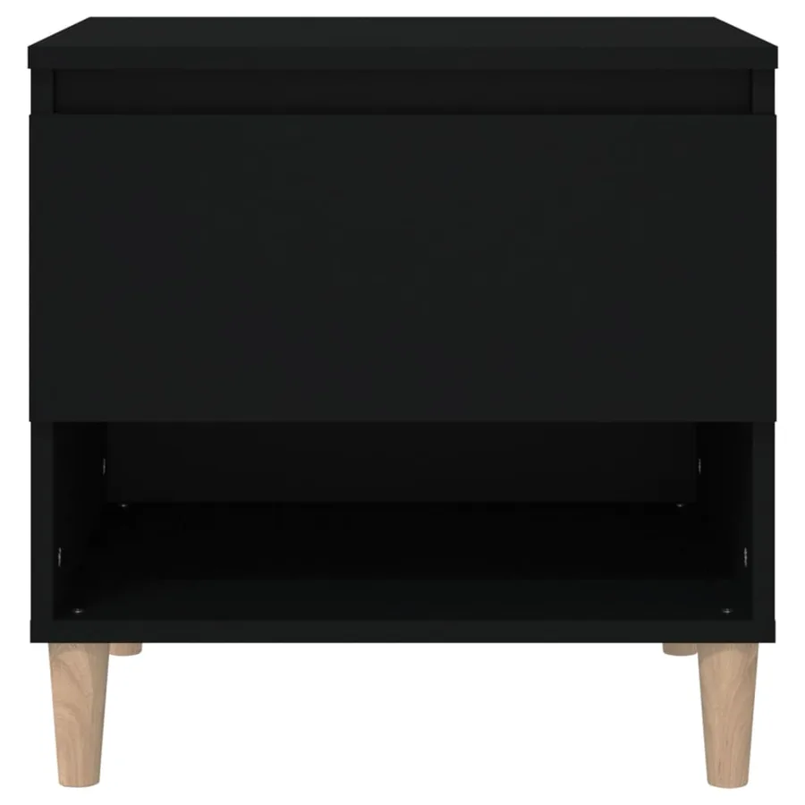 Tables de chevet 2 pcs Noir 50x46x50 cm Bois d’ingénierie - 5
