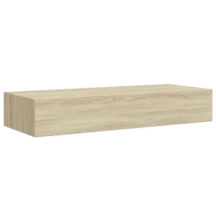 Étagère à tiroir murale chêne 60x23,5x10 cm MDF - 5