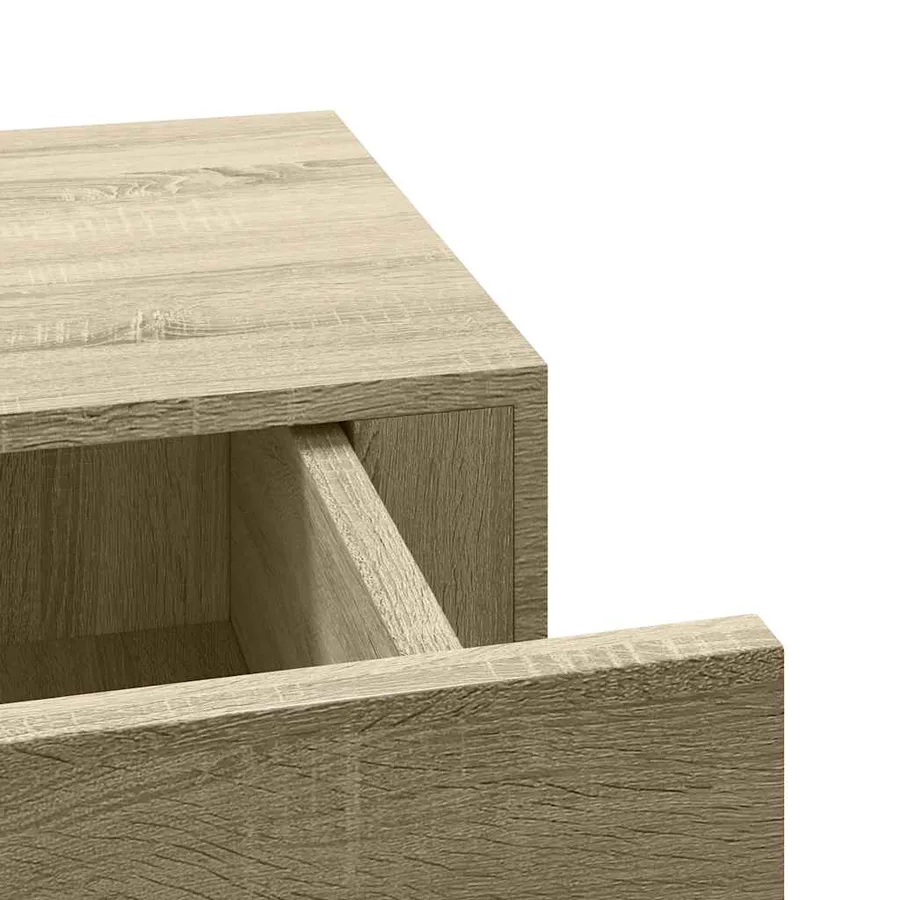 Étagère à tiroir murale chêne 60x23,5x10 cm MDF - 9