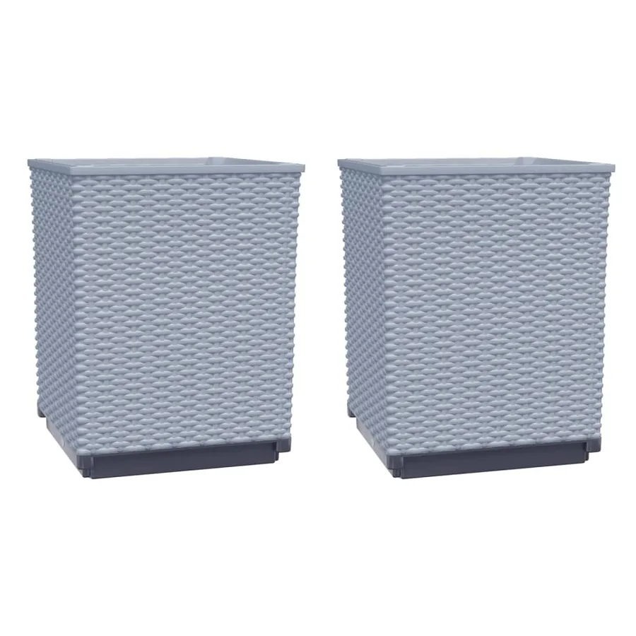 Jardinières 2 pcs gris clair 30x30x37 cm polypropylène - 2