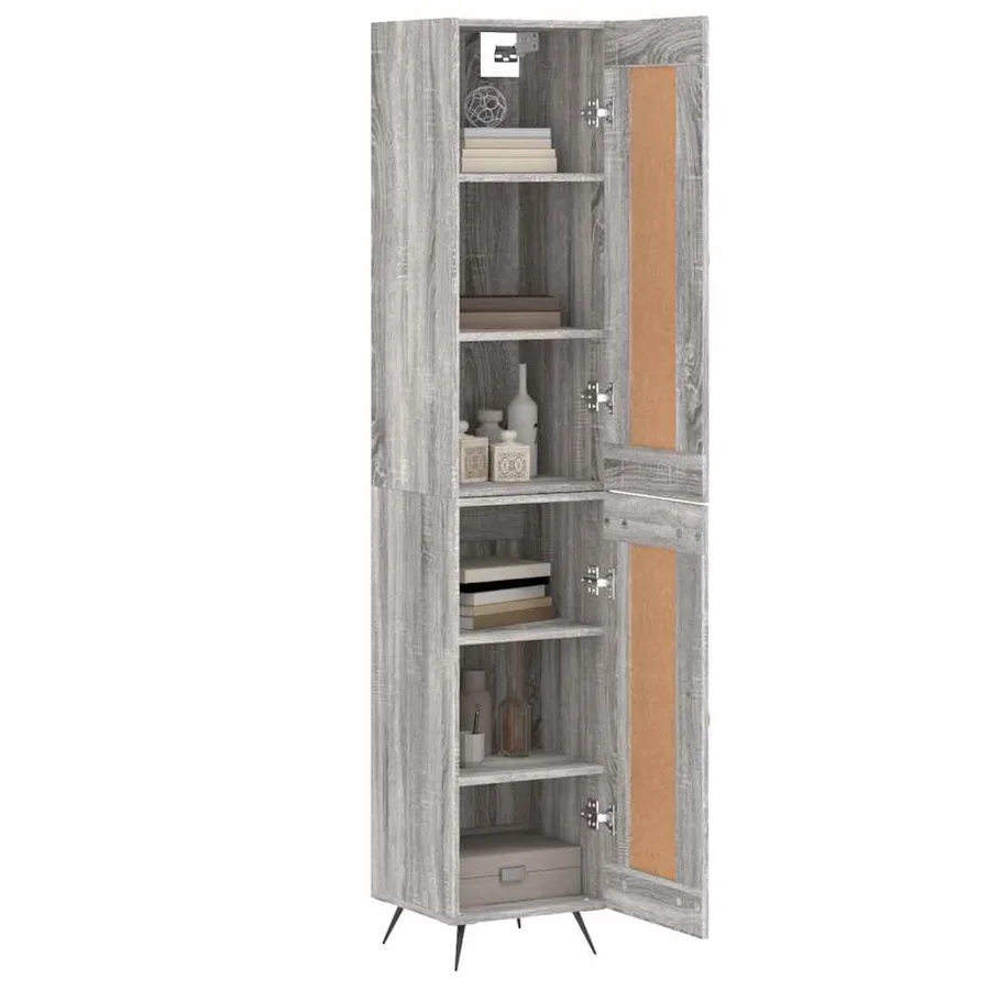 Buffet haut Sonoma gris 34,5x34x180 cm Bois d'ingénierie - 3
