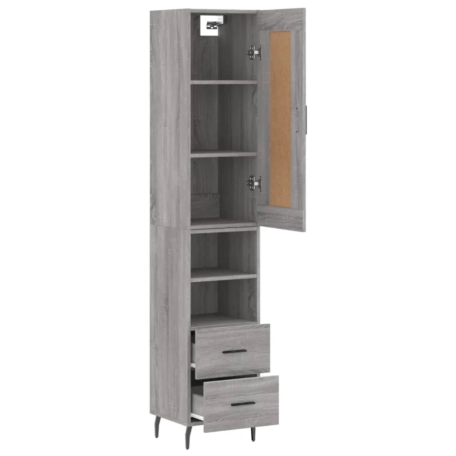 Buffet haut Sonoma gris 34,5x34x180 cm Bois d'ingénierie - 3