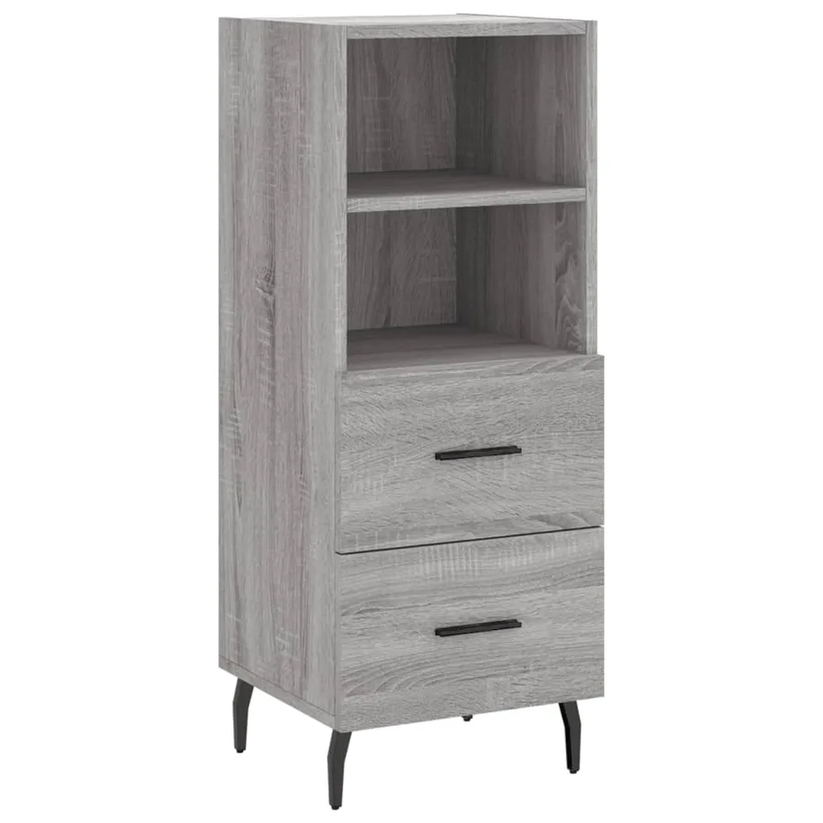 Buffet haut Sonoma gris 34,5x34x180 cm Bois d'ingénierie - 4