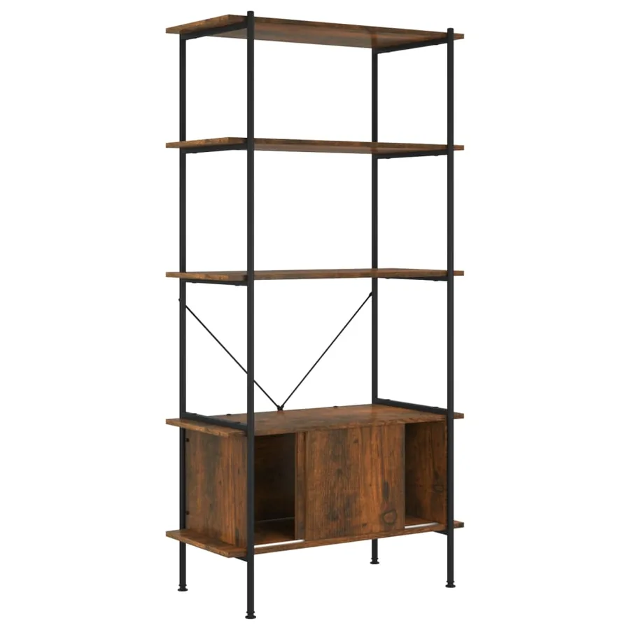 Étagère à 5 niveaux armoire 80x40x163cm Acier bois d'ingénierie - 3