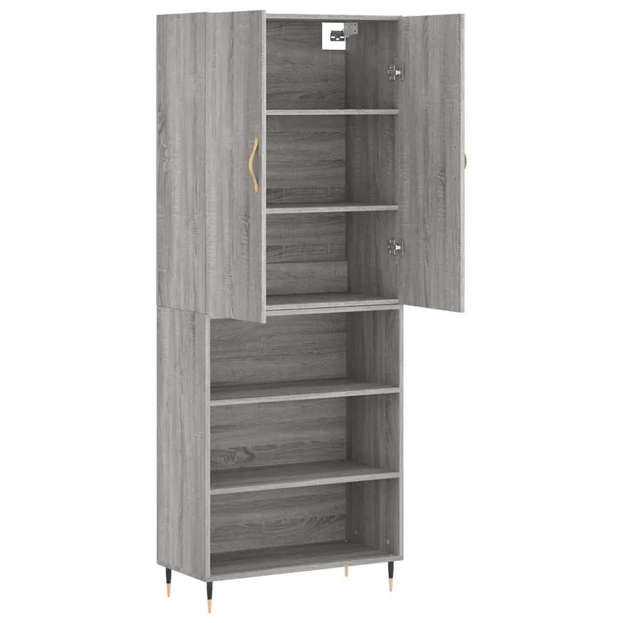 Buffet haut Sonoma gris 69,5x34x180 cm Bois d'ingénierie - 3