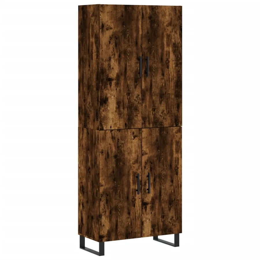 Buffet haut Chêne fumé 69,5x34x180 cm Bois d'ingénierie - 2