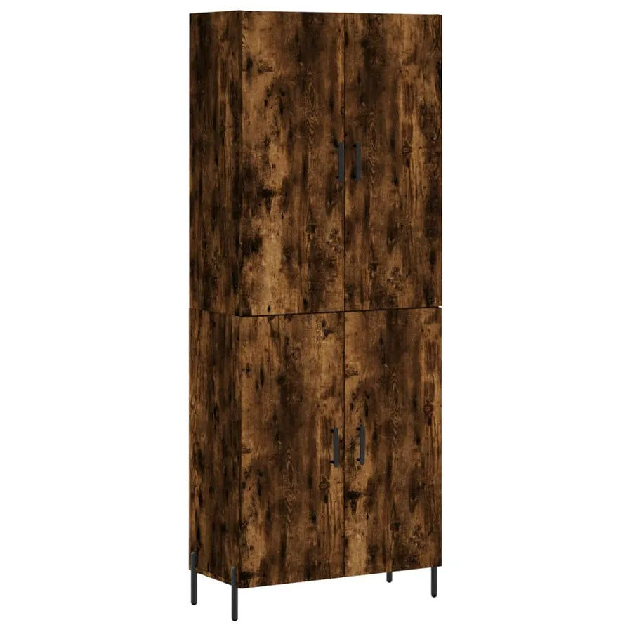 Buffet haut Chêne fumé 69,5x34x180 cm Bois d'ingénierie - 2