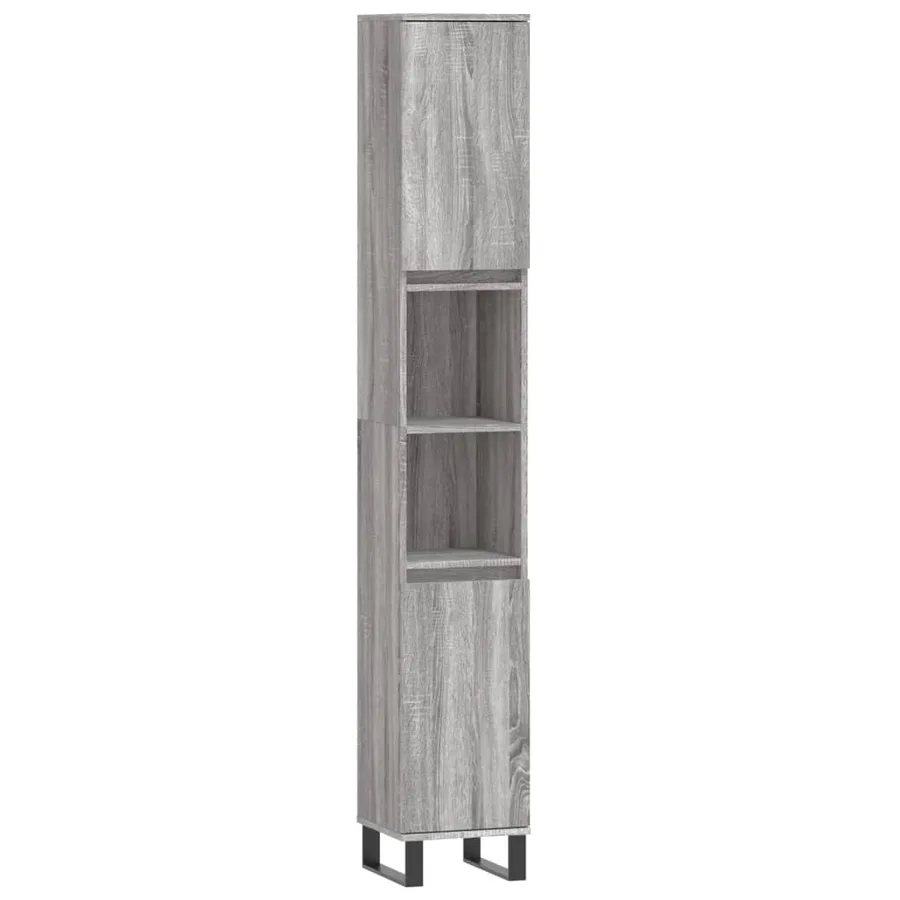 Ensemble de meubles de salle de bain 3 pcs Sonoma gris - 5