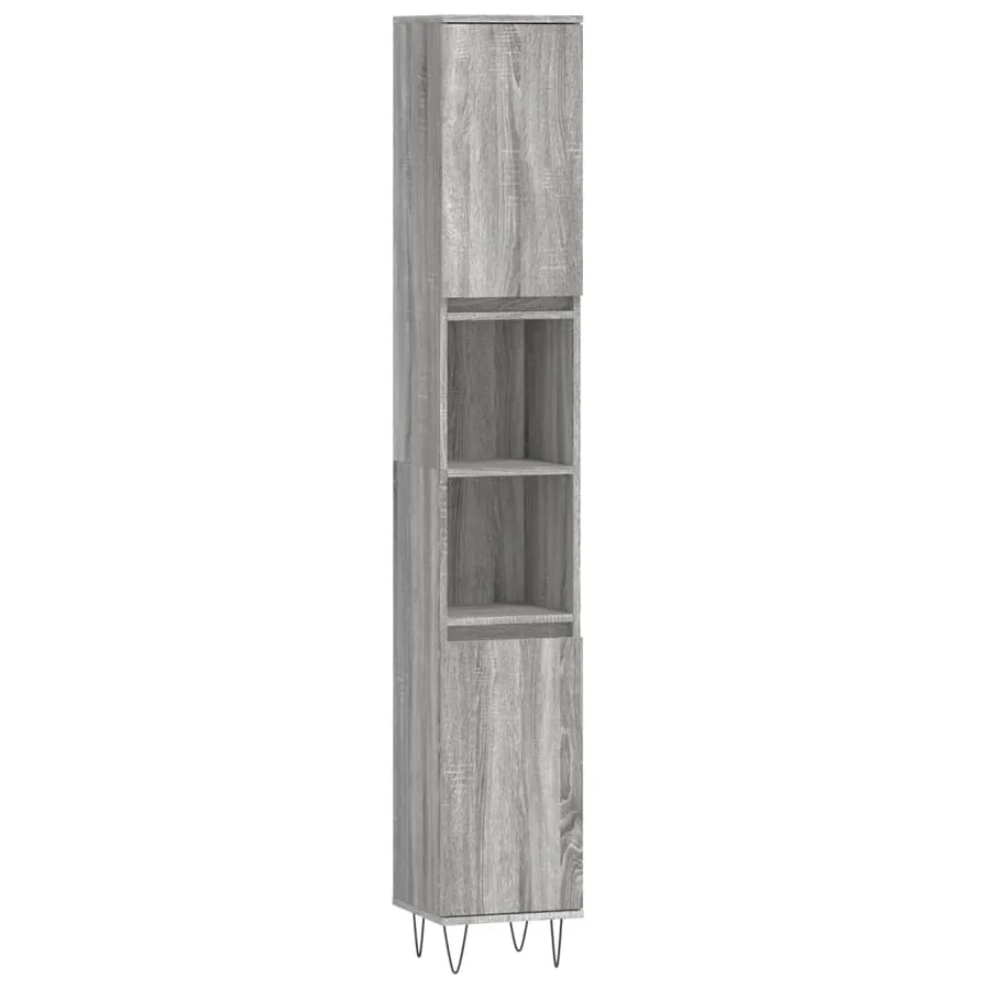 Ensemble de meubles de salle de bain 3 pcs Sonoma gris - 5