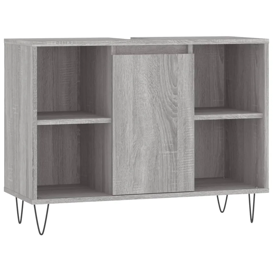 Ensemble de meubles de salle de bain 3 pcs Sonoma gris - 9