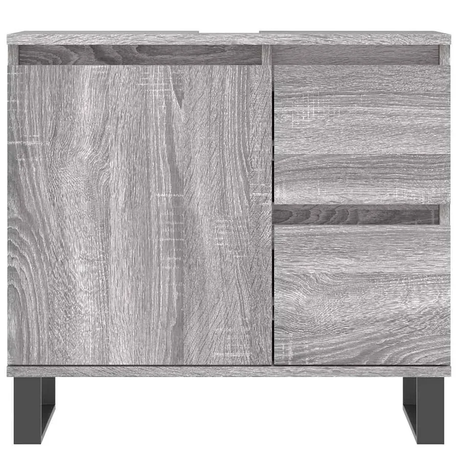 Ensemble de meubles de salle de bain 3 pcs Sonoma gris - 10