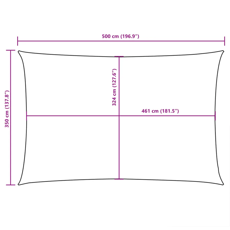 Voile de parasol tissu oxford rectangulaire 3,5x5 m anthracite - 10