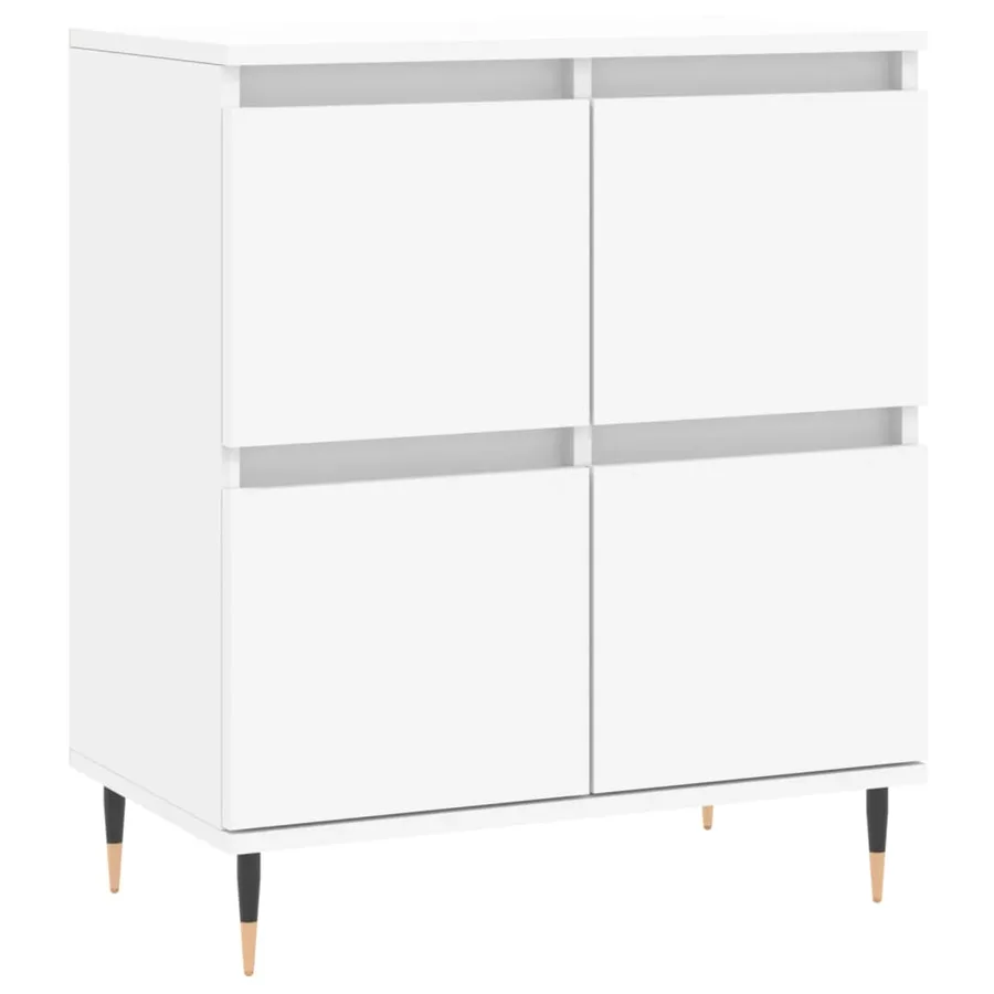 Buffets 2 pcs blanc bois d'ingénierie - 5