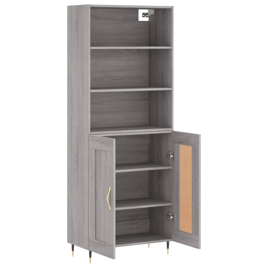 Buffet haut Sonoma gris 69,5x34x180 cm Bois d'ingénierie - 3