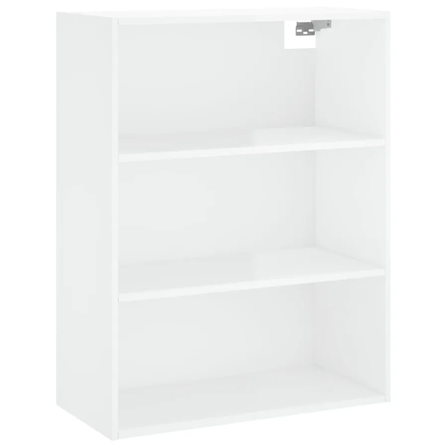 Buffet blanc brillant 69,5x32,5x180 cm bois d'ingénierie - 5