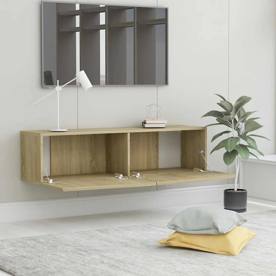 Meuble TV Chêne sonoma 120x30x30 cm Bois d’ingénierie - 4