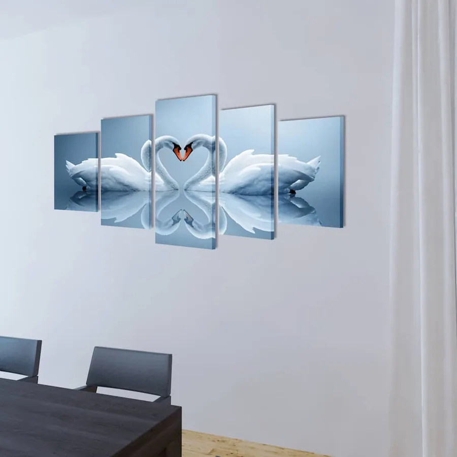 Set de toiles murales imprimées Cygnes 200 x 100 cm - 2