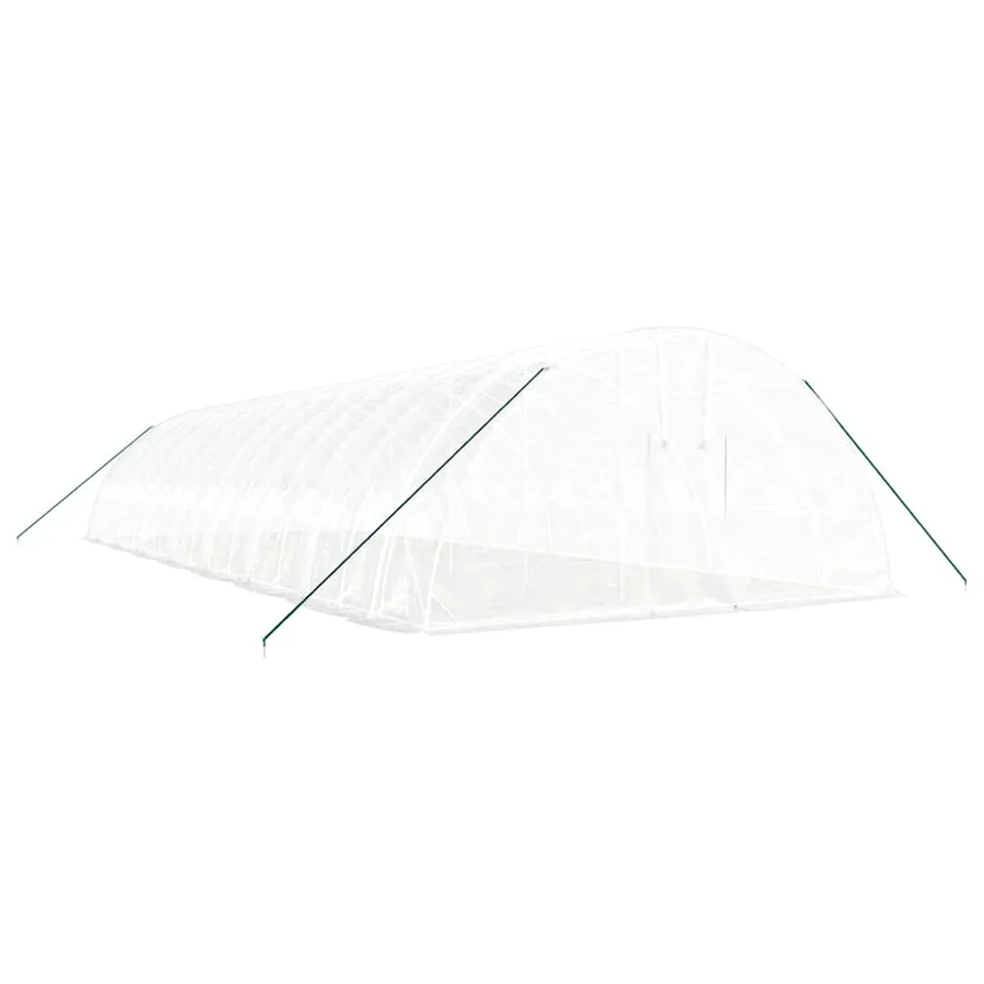 Serre avec cadre en acier blanc 96 m² 16x6x2,85 m - 3