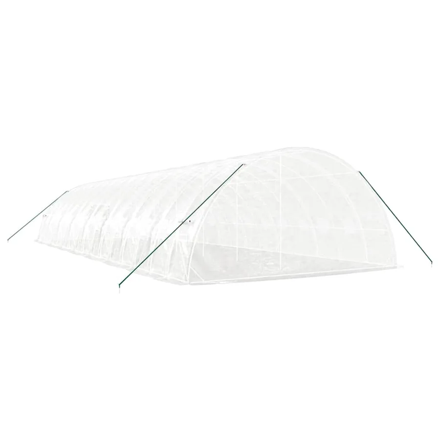 Serre avec cadre en acier blanc 96 m² 16x6x2,85 m - 6