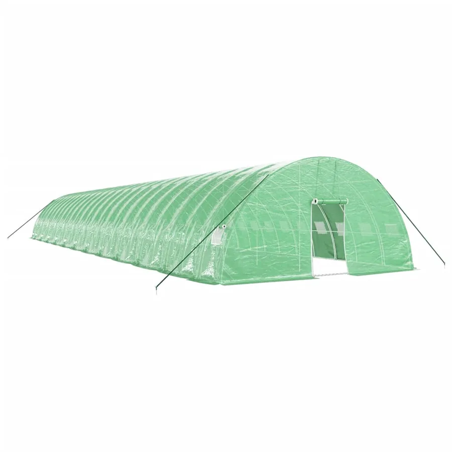 Serre avec cadre en acier vert 144 m² 24x6x2,85 m - 2
