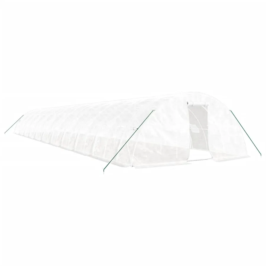 Serre avec cadre en acier blanc 110 m² 22x5x2,3 m - 2