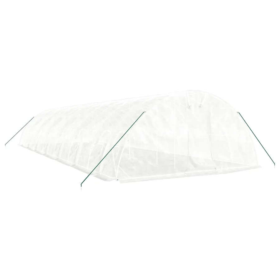 Serre avec cadre en acier blanc 70 m² 14x5x2,3 m - 3