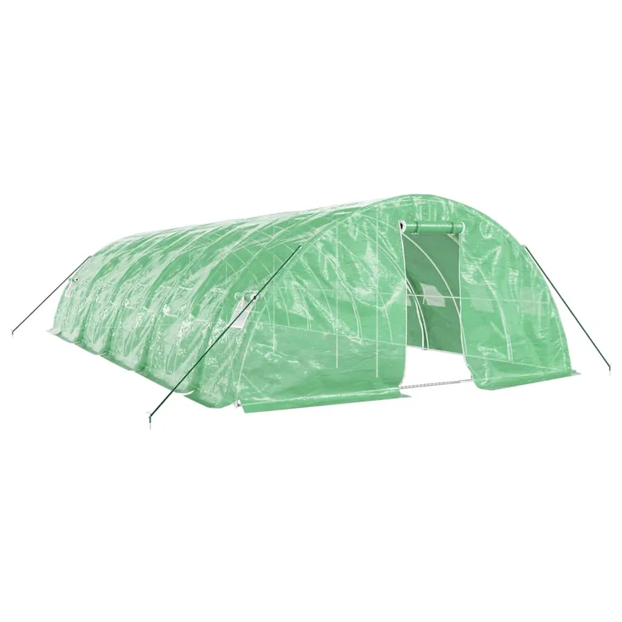 Serre avec cadre en acier vert 50 m² 10x5x2,3 m - 2