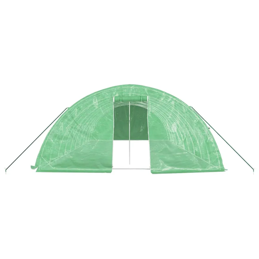 Serre avec cadre en acier vert 50 m² 10x5x2,3 m - 4