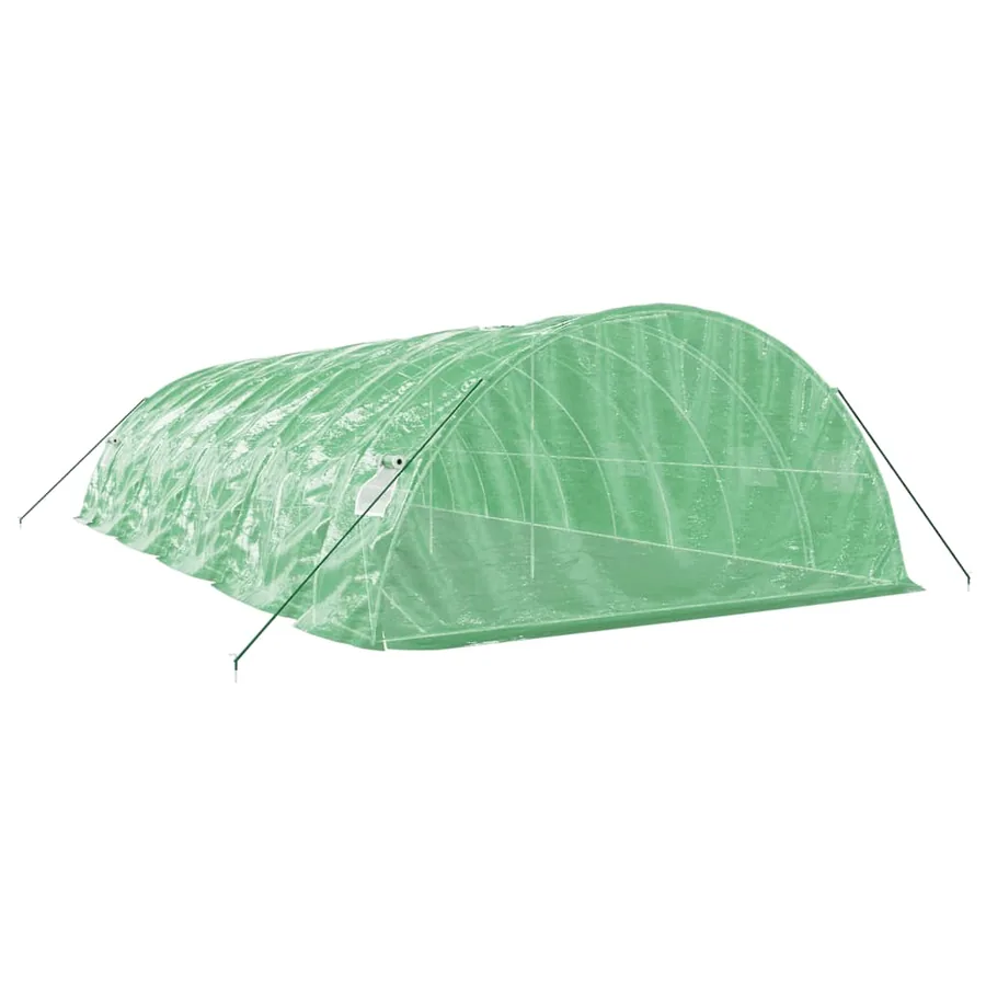 Serre avec cadre en acier vert 50 m² 10x5x2,3 m - 6