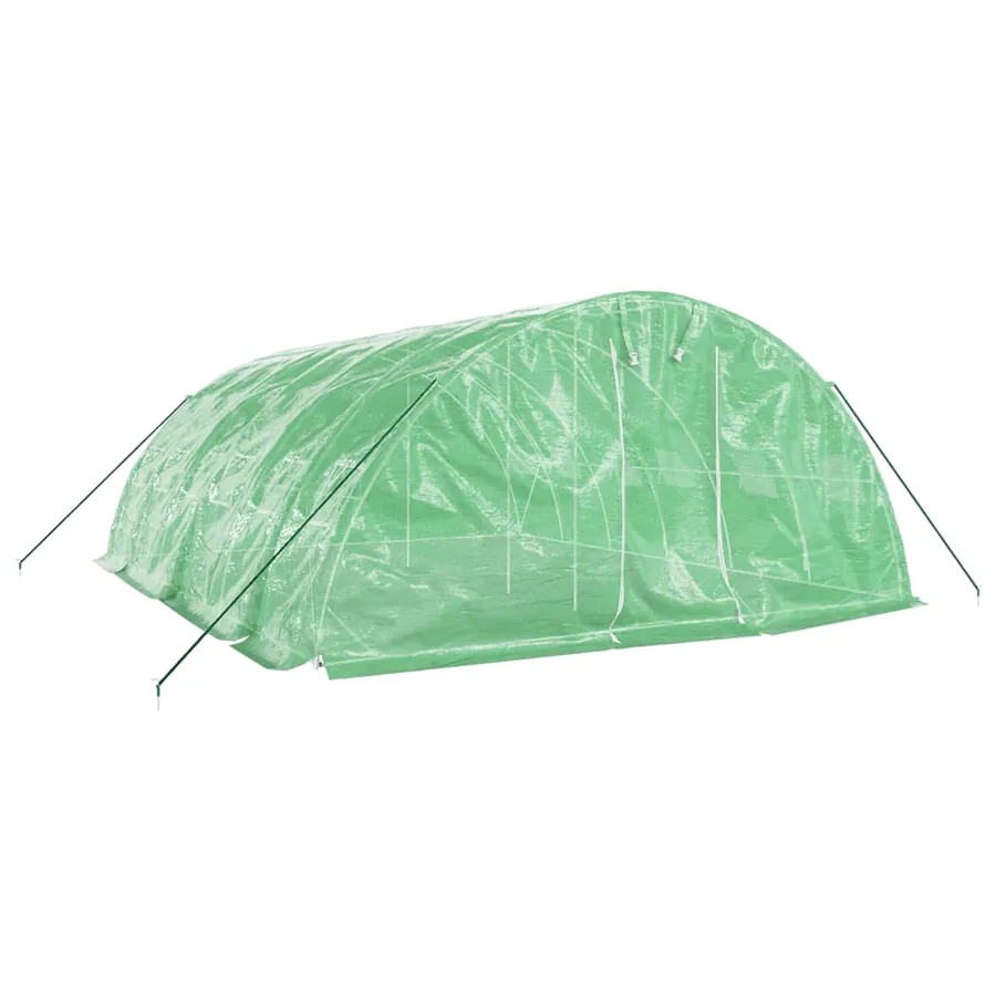 Serre avec cadre en acier vert 30 m² 6x5x2,3 m - 3