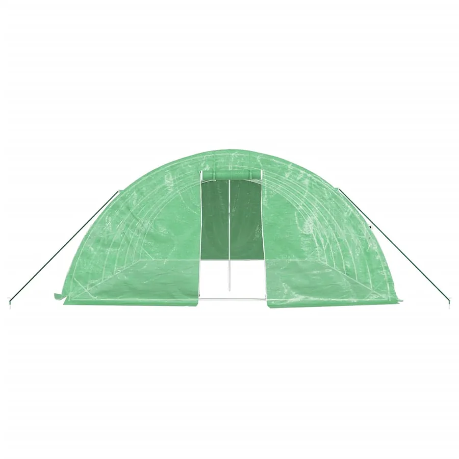 Serre avec cadre en acier vert 30 m² 6x5x2,3 m - 4