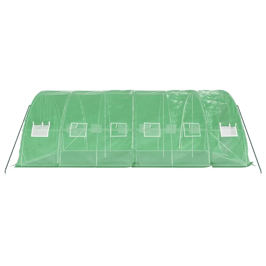 Serre avec cadre en acier vert 30 m² 6x5x2,3 m - 5