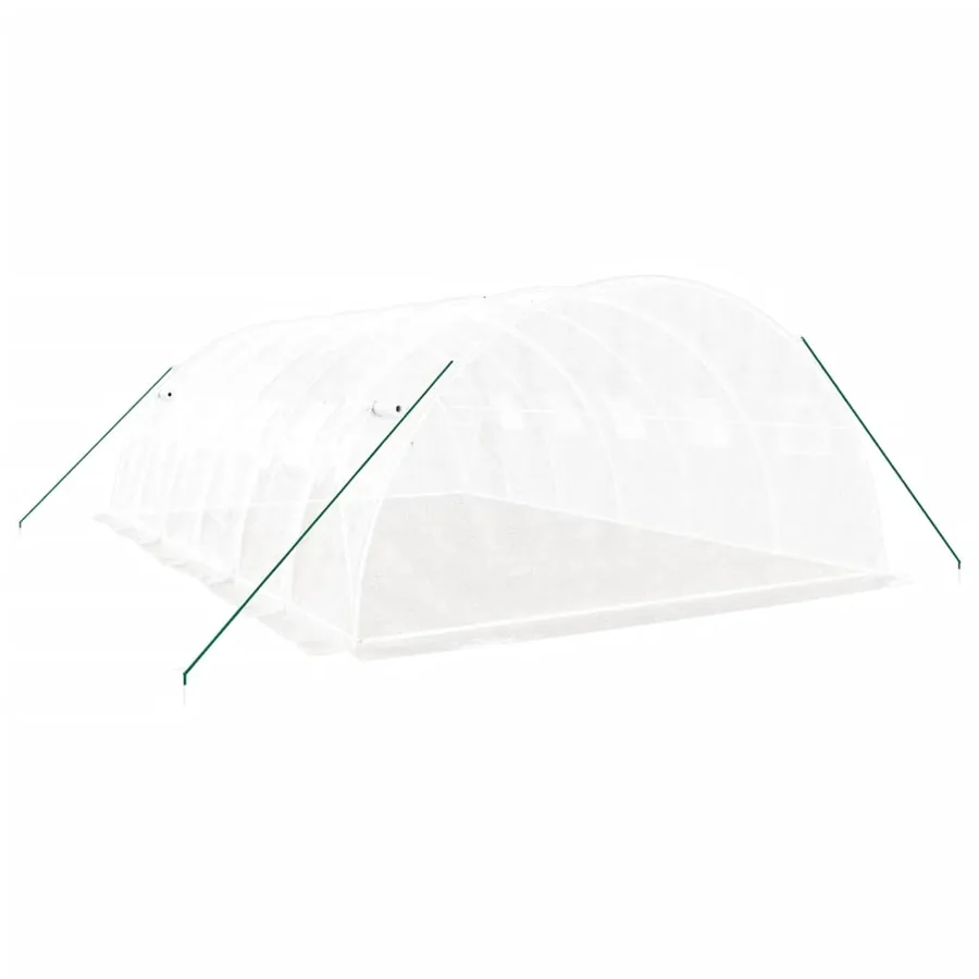 Serre avec cadre en acier blanc 24 m² 6x4x2 m - 6
