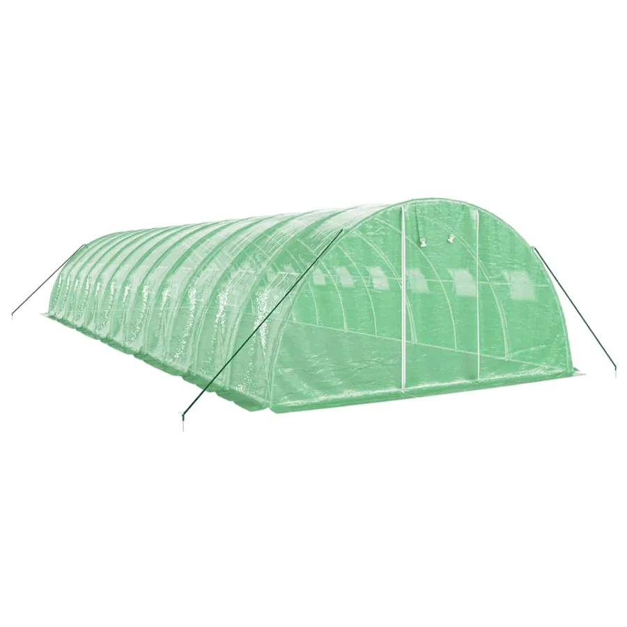 Serre avec cadre en acier vert 48 m² 12x4x2 m - 3
