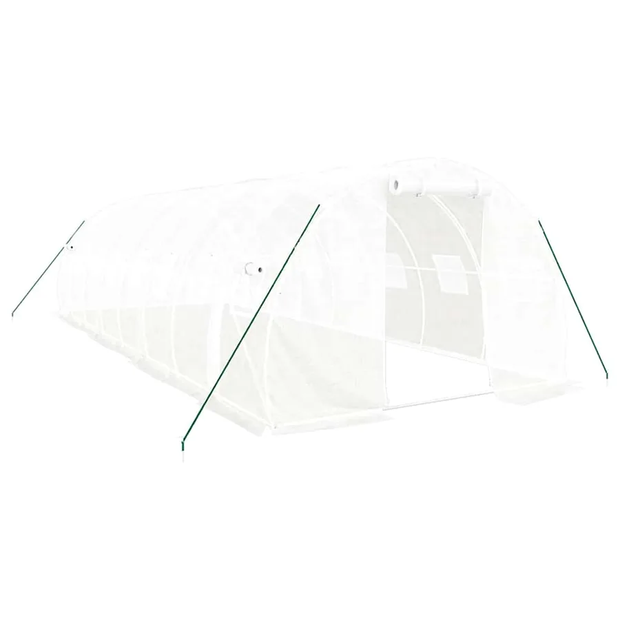 Serre avec cadre en acier blanc 24 m² 8x3x2 m - 2