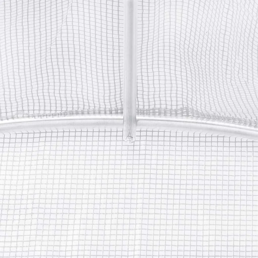 Serre avec cadre en acier blanc 24 m² 8x3x2 m - 9