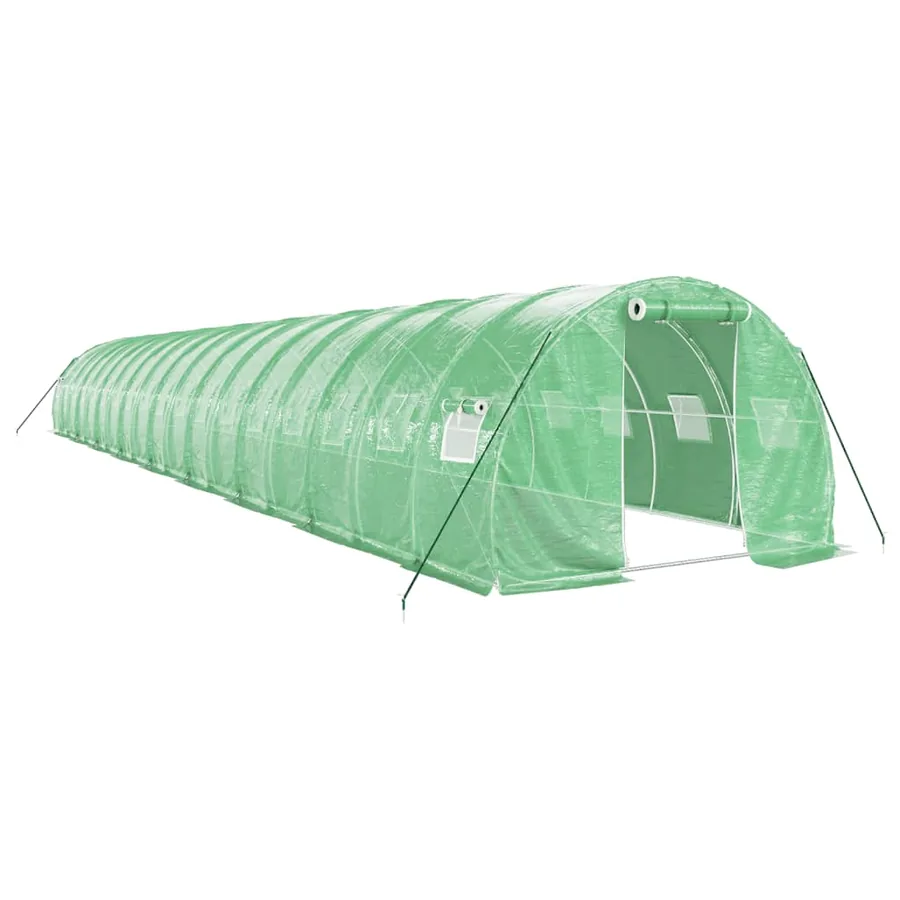 Serre avec cadre en acier vert 54 m² 18x3x2 m - 2