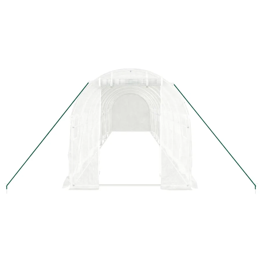 Serre avec cadre en acier blanc 20 m² 10x2x2 m - 4