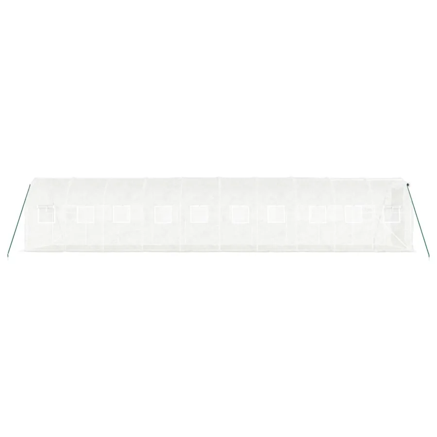 Serre avec cadre en acier blanc 20 m² 10x2x2 m - 5