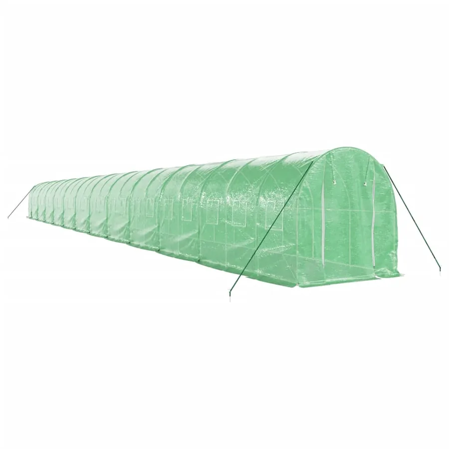 Serre avec cadre en acier vert 48 m² 24x2x2 m - 6